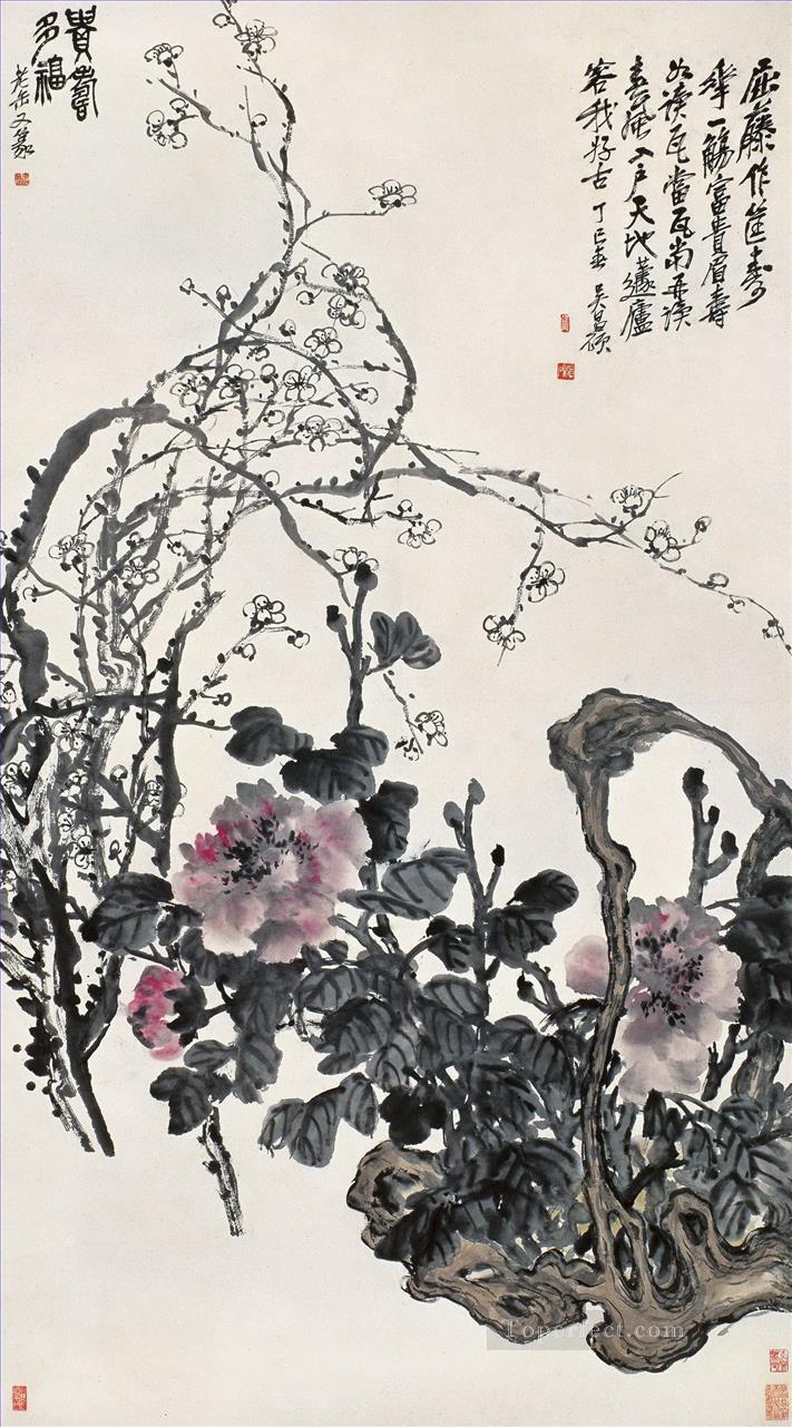 Wu cangshuo real bendice tinta china antigua Pintura al óleo